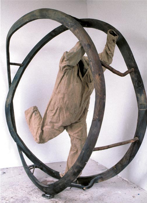michael krynski sculpture "western direction" mixed media