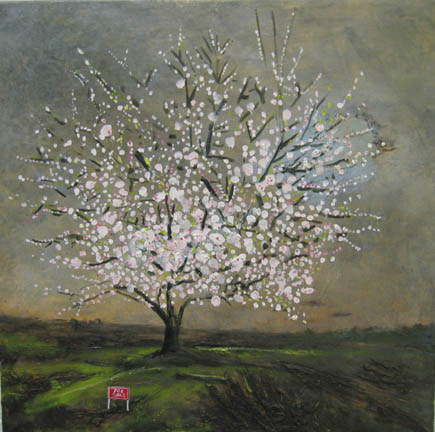 michael krynski paintings "apple" oil on canvas